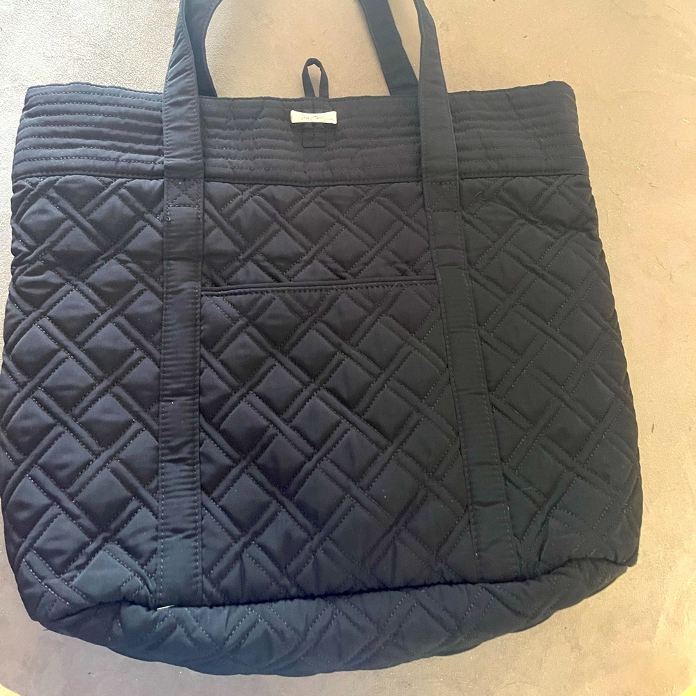 Vera Bradley Iconic Solid Black Large Quilted Tote